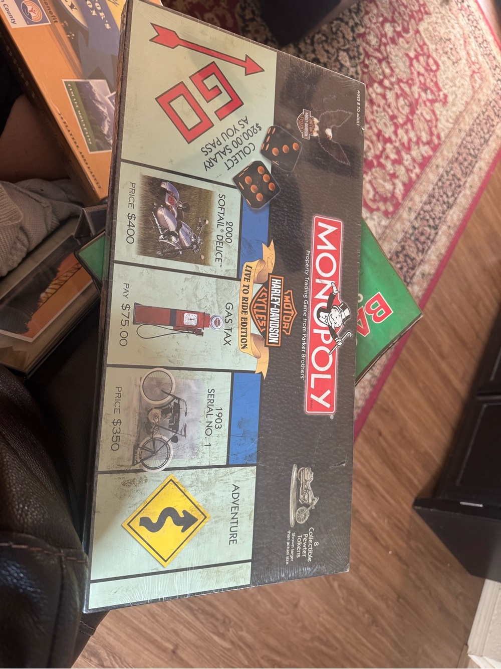 Harley-Davidson Monopoly Board Game - Black, Red, Green, Blue